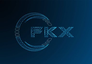 FKX düşük poli harfli logo vektör tasarımı. FKX düşük poli logo tasarımı. 