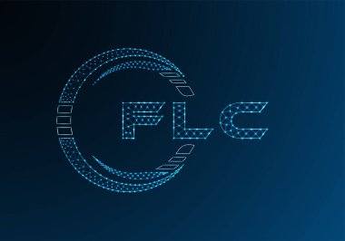 FLC düşük poli harfli logo vektör tasarımı. FLC düşük poli logo tasarımı. 