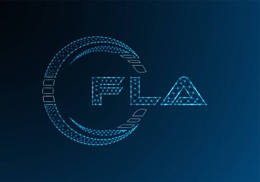 FLA düşük poli harfli logo vektör tasarımı. FLA düşük poli logo tasarımı. 