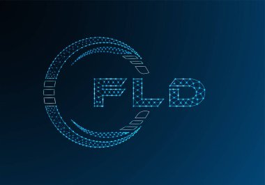 FLD düşük poli harfli logo vektör tasarımı. FLD düşük poli logo tasarımı. 