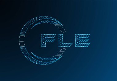 FLE düşük poli harfli logo vektör tasarımı. FLE düşük poli logo tasarımı. 