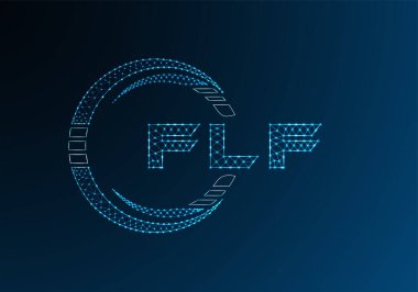 FLF düşük poli harfli logo vektör tasarımı. FLF düşük poli logo tasarımı. 