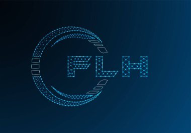 FLH düşük poli harfli logo vektör tasarımı. FLH düşük poli logo tasarımı. 