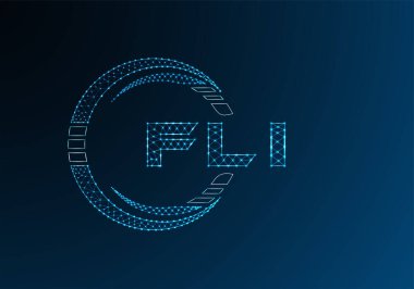 FLI düşük poli harfli logo vektör tasarımı. FLI düşük poli logo tasarımı. 