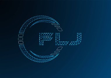 FLJ düşük poli harfli logo vektör tasarımı. FLJ düşük poli logo tasarımı. 