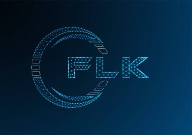 FLK düşük poli harfli logo vektör tasarımı. FLK düşük poli logo tasarımı. 