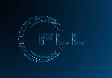 Düşük poli harfli logo vektör tasarımı. FLL düşük poli logo tasarımı. 