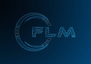 FLM düşük poli harfli logo vektör tasarımı. FLM düşük poli logo tasarımı. 