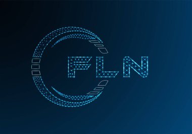 FLN düşük poli harfli logo vektör tasarımı. FLN alt poli logo tasarımı. 