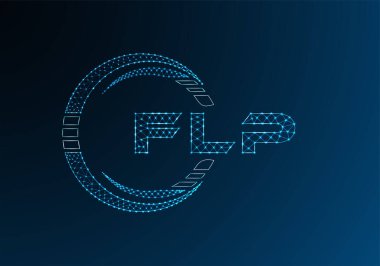FLP düşük poli harfli logo vektör tasarımı. FLP düşük poli logo tasarımı. 