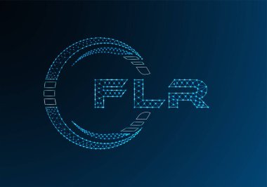FLR düşük poli harfli logo vektör tasarımı. FLR düşük poli logo tasarımı. 