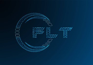 FLT düşük poli harfli logo vektör tasarımı. FLT alt poli logo tasarımı. 
