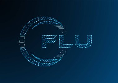 FLU düşük poli harfli logo vektör tasarımı. FLU düşük poli logo tasarımı. 