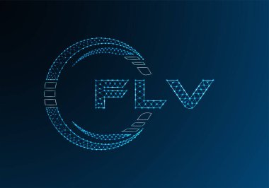 FLV düşük poli harfli logo vektör tasarımı. FLV düşük poli logo tasarımı. 