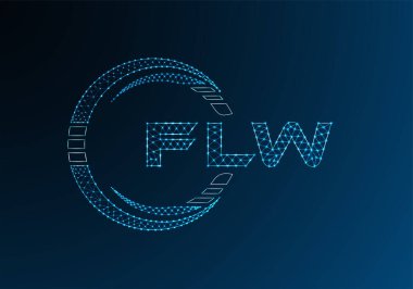 FLW düşük poli harfli logo vektör tasarımı. FLW düşük poli logo tasarımı. 
