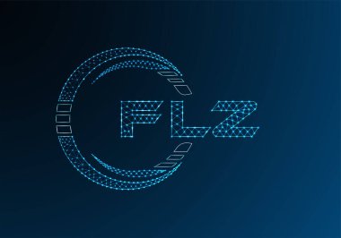 FLZ düşük poli harfli logo vektör tasarımı. FLZ düşük poli logo tasarımı. 