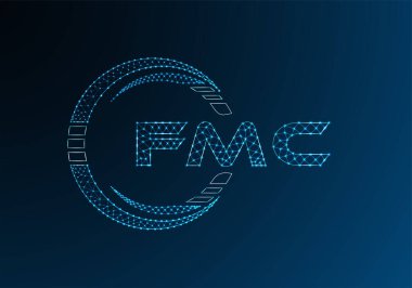 FMC düşük poli harfli logo vektör tasarımı. FMC düşük polyester logo tasarımı. Düşük polyester logo.