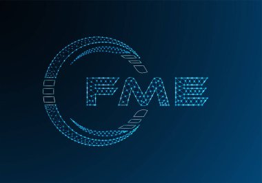 FME düşük poli harfli logo vektör tasarımı. FME düşük polyester logo tasarımı. Düşük polyester logo.
