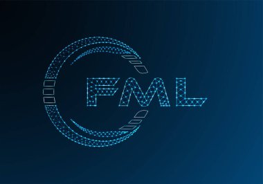 FML düşük poli harfli logo vektör tasarımı. FML düşük poli logo tasarımı. Düşük polyester logo.