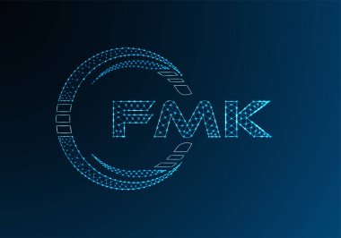 FMK düşük poli harfli logo vektör tasarımı. FMK düşük poli logo tasarımı. Düşük polyester logo.
