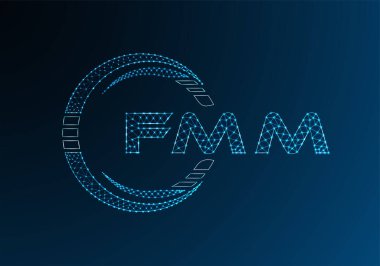 FMM düşük poli harfli logo vektör tasarımı. FMM düşük polyester logo tasarımı. Düşük polyester logo.