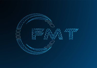 FMT düşük poli harfli logo vektör tasarımı. FMT düşük polyester logo tasarımı. Düşük polyester logo.