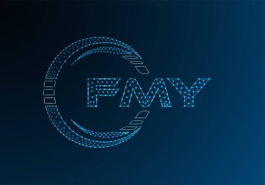 FMY düşük poli harfli logo vektör tasarımı. FMY düşük polyester logo tasarımı. Düşük polyester logo.