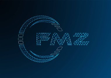 FMZ düşük poli harfli logo vektör tasarımı. FMZ düşük polyester logo tasarımı. Düşük polyester logo.