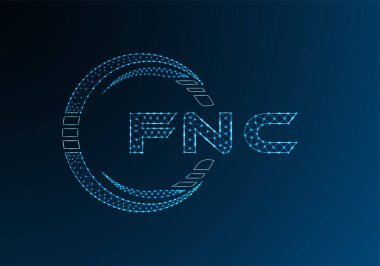 FNC düşük poli harfli logo vektör tasarımı. FNC düşük polyester logo tasarımı. Düşük polyester logo.