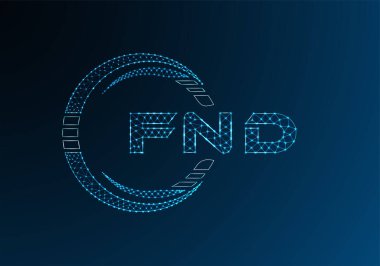 FND düşük poli harfli logo vektör tasarımı. FND düşük polyester logo tasarımı. Düşük polyester logo.