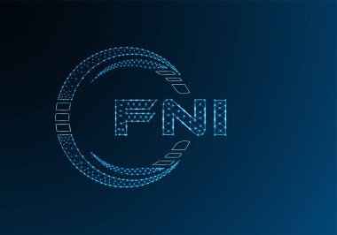 FNI düşük poli harfli logo vektör tasarımı. FNI düşük polyester logo tasarımı. Düşük polyester logo.