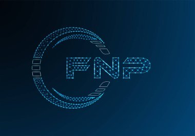 FNP düşük poli harfli logo vektör tasarımı. FNP düşük polyester logo tasarımı. Düşük polyester logo.
