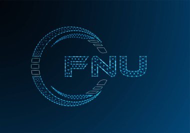 FNU düşük poli harfli logo vektör tasarımı. FNU düşük polyester logo tasarımı. Düşük polyester logo.