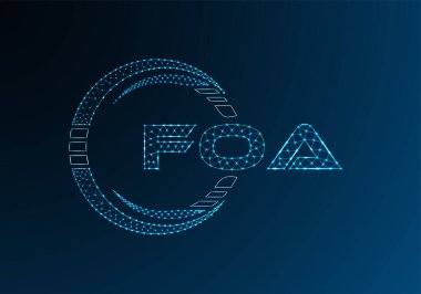 FOA düşük poli harfli logo vektör tasarımı. FOA düşük poli logo tasarımı. Düşük polyester logo.