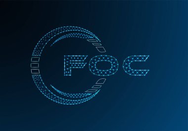 FOC düşük poli harfli logo vektör tasarımı. FOC düşük poli logo tasarımı. Düşük polyester logo.