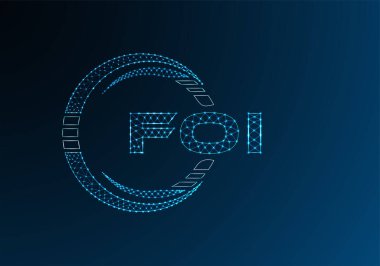 FOI düşük poli harfli logo vektör tasarımı. FOI düşük poli logo tasarımı. Düşük polyester logo.