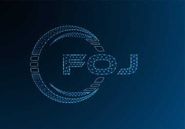 FOJ düşük poli harfli logo vektör tasarımı. FOJ düşük poli logo tasarımı. Düşük polyester logo.