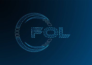 FOL düşük poli harfli logo vektör tasarımı. FOL düşük poli logo tasarımı. Düşük polyester logo.