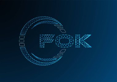 FOK düşük poli harfli logo vektör tasarımı. FOK alt poli logo tasarımı. Düşük polyester logo.