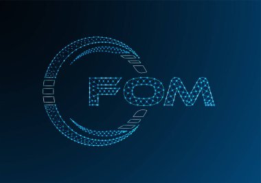 FOM düşük poli harfli logo vektör tasarımı. FOM düşük poli logo tasarımı. Düşük polyester logo.