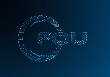 FOU düşük poli harfli logo vektör tasarımı. FOU düşük poli logo tasarımı. Düşük polyester logo.