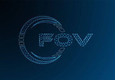 FOV düşük poli harfli logo vektör tasarımı. FOV düşük poli logo tasarımı. Düşük polyester logo.