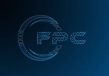 FPC düşük poli harfli logo vektör tasarımı. FPC düşük polyester logo tasarımı. Düşük polyester logo.