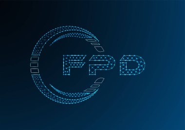 FPD düşük poli harfli logo vektör tasarımı. FPD düşük polyester logo tasarımı. Düşük polyester logo.