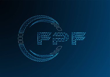 FPF düşük poli harfli logo vektör tasarımı. FPF düşük polyester logo tasarımı. Düşük polyester logo.