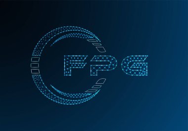 FPG düşük poli harfli logo vektör tasarımı. FPG düşük polyester logo tasarımı. Düşük polyester logo.