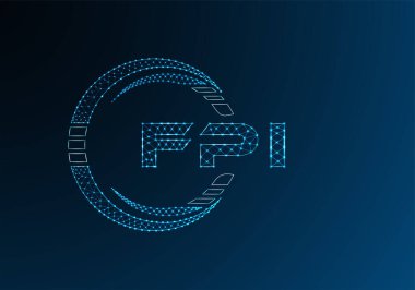 FPI düşük poli harfli logo vektör tasarımı. FPI düşük polyester logo tasarımı. Düşük polyester logo.
