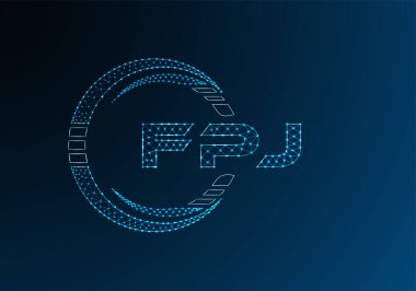 FPJ düşük poli harfli logo vektör tasarımı. FPJ düşük polyester logo tasarımı. Düşük polyester logo.