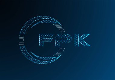 FPK düşük poli harfli logo vektör tasarımı. FPK alt poli logo tasarımı. Düşük polyester logo.
