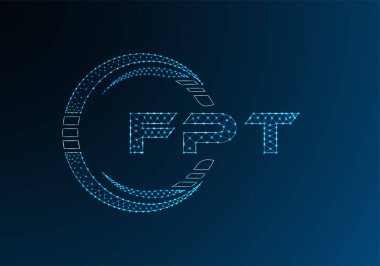FPT düşük poli harfli logo vektör tasarımı. FPT düşük polyester logo tasarımı. Düşük polyester logo.